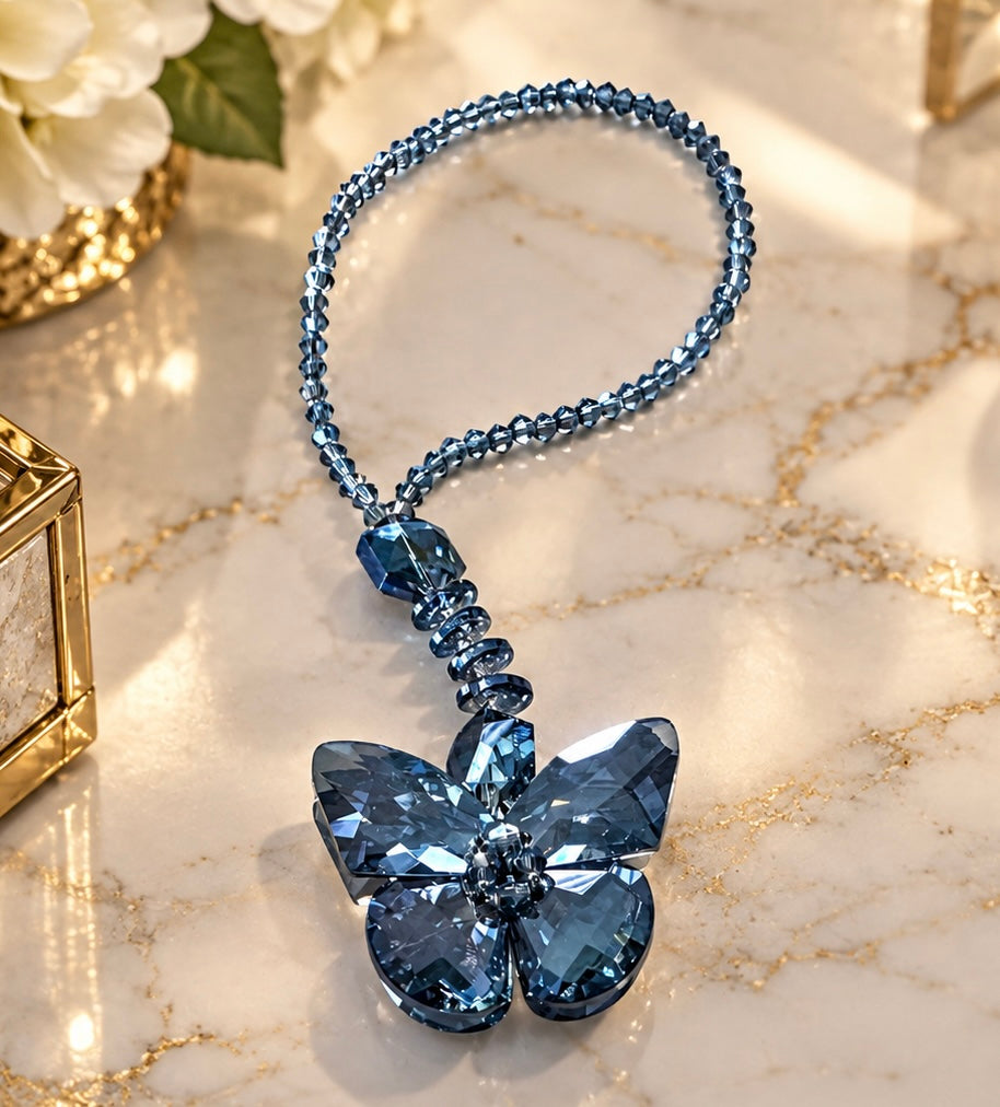 Blue Car Crystal Bling